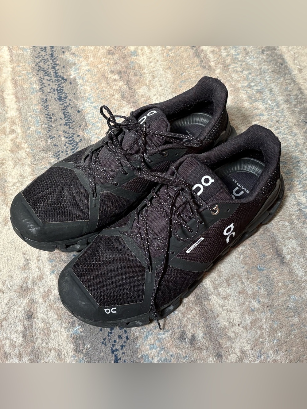 On Men's Cloudflyer Waterproof Trail Running Shoes - Black size 10.5